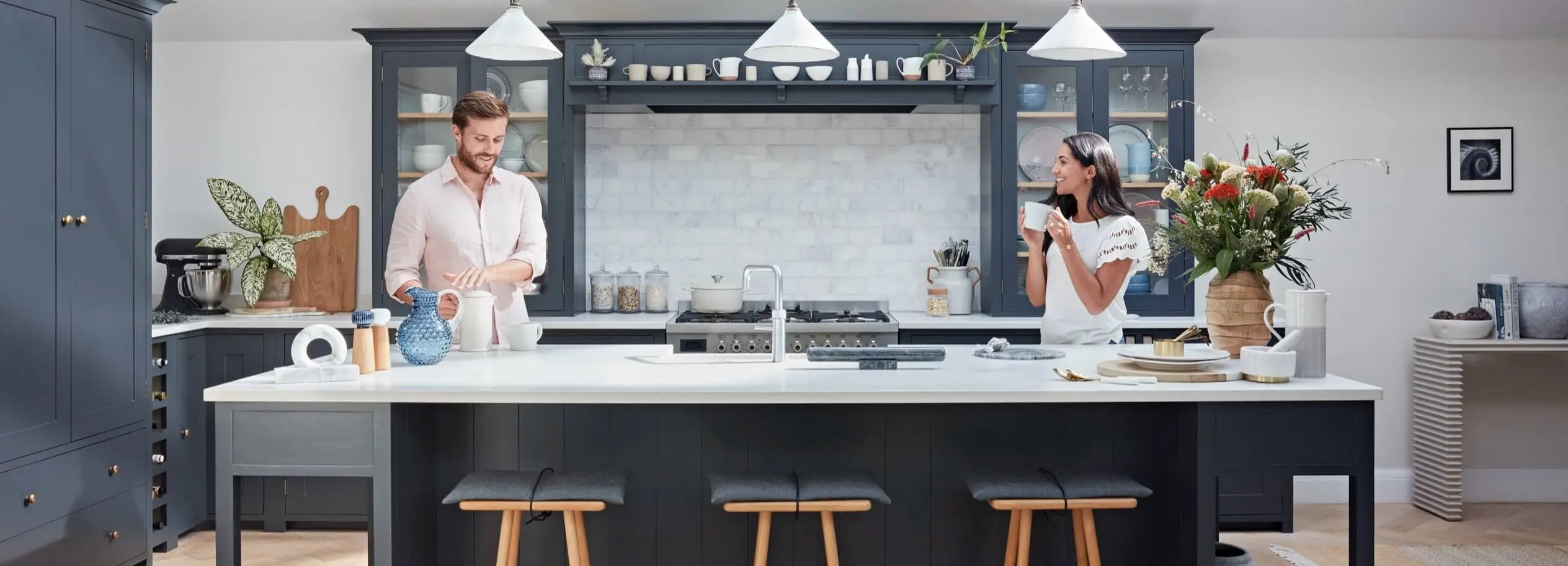 Couple in their kitchen